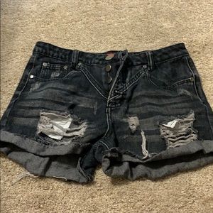 Black ripped shorts